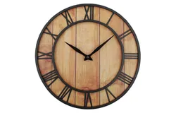 39cm vintage wooden wall clock&comma; retro design&comma; oil-rubbed bronze finish&period; Wall decoration for living room&comma; dining room and entrance&period;