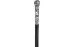 Skeleteen Antique Silver Walking Cane - Elegant Vintage Prop Stick Dress Pimp Canes Costume Accessories for Adults and Kids