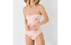 Citrine Luna One-Piece Swimsuit In Tile Print