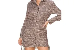 Hyfve Geometric Print Shirt Dress In Brown