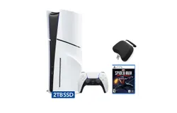 PlayStation 5 Slim Disc 2TB SSD Edition Bundle with Spider-Man&colon; Miles Morales and Controller Case - PS5&comma; White