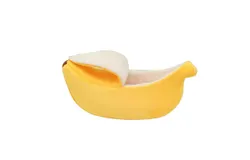 Free shipping pet banana nest with cover summer new plush cat nest dog nest four seasons universal hamster sleeping mat Size S &lpar;length 45cm&ast;width 18cm&ast;height 13cm&comma; suitable for less than 1&period;5kg&rpar; Free shipping spring and summer yellow without fur