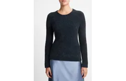 Vince Lurex Eyelash Pullover Sweater In Obsidian Black