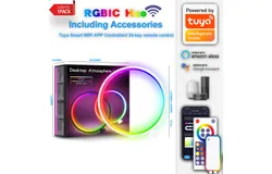Creative Desk lamp RGBIC Magic desktop atmosphere light gaming desktop&NewLine;Graffiti WIFI&BLE dual mode &lpar;10 "&rpar; white exterior