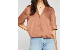 Gentle Fawn Moxie Button Down Shirt In Chai