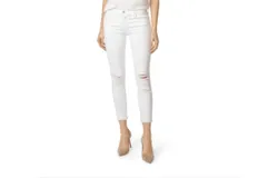 J Brand Low Rise Crop Demented Skinny Distressed Jeans In White