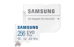 Samsung EVO Plus MicroSD 256GB&comma; 130MBs Memory Card with Adapter