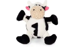 Checkers Just for Me Sitting Cow Squeaky Plush Dog Toy&comma; Chew Guard Technology White&comma; Mini