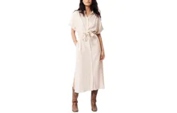 Frnch Alienor Woven Dress In Beige