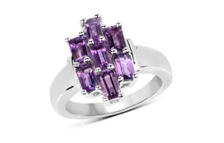 2&period;80 Ct&period; Genuine Amethyst &period;925 Sterling Silver Ring For Women