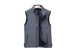 Men's windproof lightweight golf vest jacket with pockets softshell sleeveless jacket for running and hiking