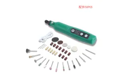 HARDELL Mini Cordless Rotary Tool Kit&comma;5-Speed and USB Charging with Accessories&comma;50PCS&lpar;Green&rpar;
