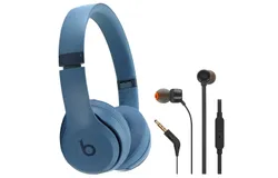 Beats by Dr&period; Dre Beats Solo 4 Wireless On-Ear Headphones &lpar;Slate Blue&rpar; &plus; JBL T110 in Ear Headphones Black