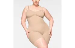 Skims Seamless Sculpt Mid Thigh Bodysuit In Mica