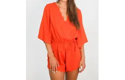 Umgee Sun & Waves Romper In Red