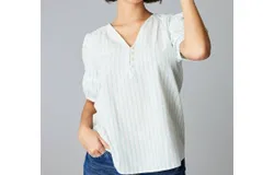 Downeast Alana Top In Blue Combo