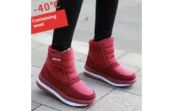 YASEN new winter snow boots for women thickened mid-calf waterproof anti-slip plus velvet cotton shoes high-top warm long boots
