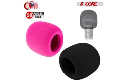 Microphone Covers Foam Mic Windscreen for Most Standard Handheld Microphone - SPONGE 50 Pack