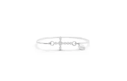 Stia Pavé Icon Bracelet Diamond Prong Cross In Sterling Silver