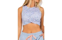 Reel Skipper Print Raya Top In Dusty Palms