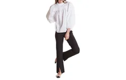 Tyler Boe Margie Ponte Slit Front Pants In Black