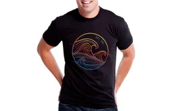 Men Crew Tee - Wavey - Black by DelSol for Men - 1 Pc T-Shirt &lpar;2XL&rpar;