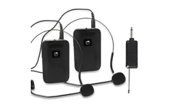 VHF wireless microphone headset 2-piece set&comma; portable wireless headset microphone system with transmitter and receiver&comma; suitable for stage speakers&comma; tour guides&comma; conference hosts&comma; etc&period;