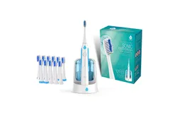 Pursonic S750 Electric Smart Series Electronic Power Rechargeable Battery Toothbrush with UV Sanitizing Function&comma; Includes 12 Brush Heads