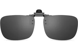 Polarized Clip-on Flip Up Metal Clip Rimless Sunglasses for Prescription Glasses