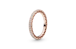 Anillo Pandora Corazones De Recubrimiento En Oro Rosa De 14K 180963Cz &vert; Baño De Oro Rosa 14K &vert; Joyería De Lujo Para Mujer &vert; Ideal Para Regalo Elegante &vert; Compatible Con Charms Pandora