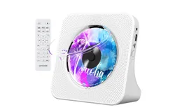 Gueray CD Player Portable Bluetooth Desktop CD Player for Home with Timer Built-in HiFi Speakers with LCD Screen Display Boombox FM Radio USB Type-c&comma;White