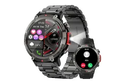 FILIEKEU Men Smart Watch for Android iOS, Bluetooth Calls Voice Chat with Heart Rate/Sleep Monitor Fitness Tracker, Smart Watches Men Speaker Smartwatches Flashlight Outdoor