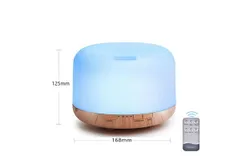 ASAKUKI 500ml Premium&comma; Essential Oil Diffuser with Remote Control&comma; 5 in 1 Ultrasonic Aromatherapy Fragrant Oil Humidifier Vaporizer&comma; Timer and Auto-Off Safety Switch ，Brown