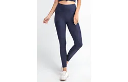 Mono B Full Length Moto Leggings In Navy