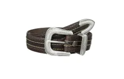Lejon Leather Goods Men&apos;s Vintage Bison Leather Coloma Usa Made Belt In Brown