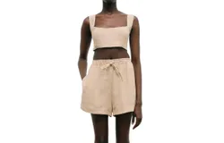 Le Kasha Tabal Linen Short In Straw