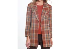 Multiples Long Sleeve Open Front Long Jacket In Multi