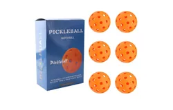 74mm40 hole 26 hole Pickleball Golf hole ball pe material high elastic Wiffle hole ball-Orange 40 holes 6 pack 【 Color box packing 】
