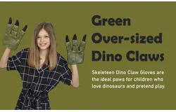 Skeleteen Dinosaur Claws Costume Accessories - Velociraptor Pretend Play Dino Paw Gloves Cosplay Accessories for Adults and Kids
