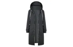 Hooded Jacket&comma; Oversize Sweatshirt&comma; Full Zip Hoodie&comma; Warm&comma; Elegant M 03 Grey