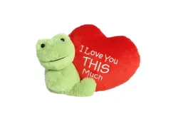 Aurora® Heartwarming Valentine 23cm I Love You This Much Frog Green Stuffed Animal