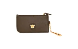 Versace La Medusa Khaki Vitello Card Case Key Chain
