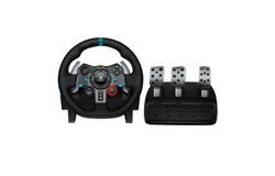 Logitech G29 Driving Force Racing Wheel and Floor Pedals&comma; Real Force Feedback&comma; Stainless Steel Paddle Shifters&comma; Leather Steering Wheel Cover for PS5&comma; PS4&comma; PC&comma; Mac - Black
