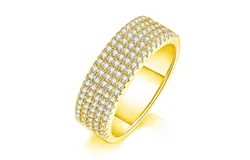 Women&apos;s Moissanite Ring D Color VVS1 925 Sterling Silver Round Cut Moissanite Engagement Ring Lab Made Diamond Ring Imitation Diamond Promise Ring