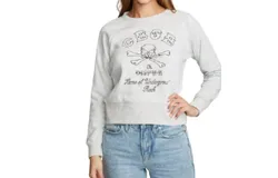 Chaser Cbgb Crew Neck Sweatshirt In Light Grey