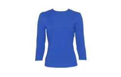Linda Leal Three Quarter Sleeve Shell Shirt In Royal Blue