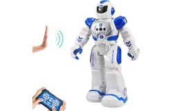 RC Robot for Kids Intelligent Programmable Robot with Infrared Controller Toys&comma; Dancing&comma; Singing&comma; Led Eyes&comma; Gesture Sensing Robot Kit&comma; Blue