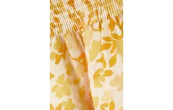Peony Daffodil Smocked Mini Dress In Yellow Multi