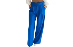 Falcon Park Kylen Belted Trousers In Royal Blue