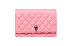 Alexander McQueen Pink Quilted Leather Skull Shoulder Bag